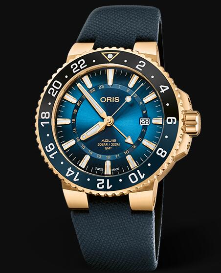 Review Oris Aquis 43.5mm CARYSFORT REEF GOLD LIMITED EDITION 01 798 7754 6185-Set Replica Watch - Click Image to Close